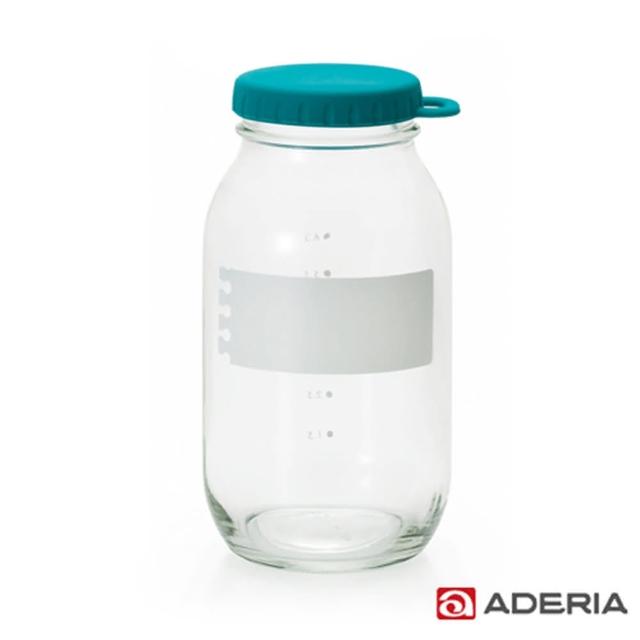 【ADERIA】日本進口易開玻璃保鮮罐900ml(藍綠)