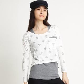 【BOBSON】女款兩件式長袖上衣(米白32077-81)