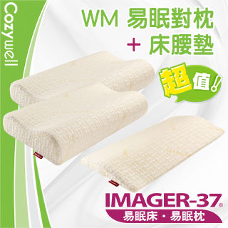 【易眠枕】波浪型 I 代 記憶枕大 WM 對枕+床腰墊*1網路熱賣