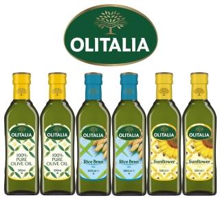 【Olitalia奧利塔】純橄欖油+玄米油+葵花油田園料理組(500mlx6)