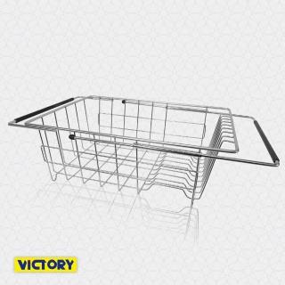 【VICTORY】不鏽鋼大容量伸縮碗盤瀝水架