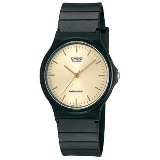 【CASIO 卡西歐】CASIO 極簡時尚指針石英錶-金面/35mm(MQ-24-9ELDF)