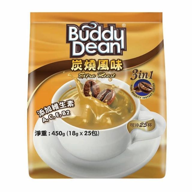 【Buddy Dean】巴迪三合一咖啡-炭燒風味(18gx25包入/袋)秒殺搶購