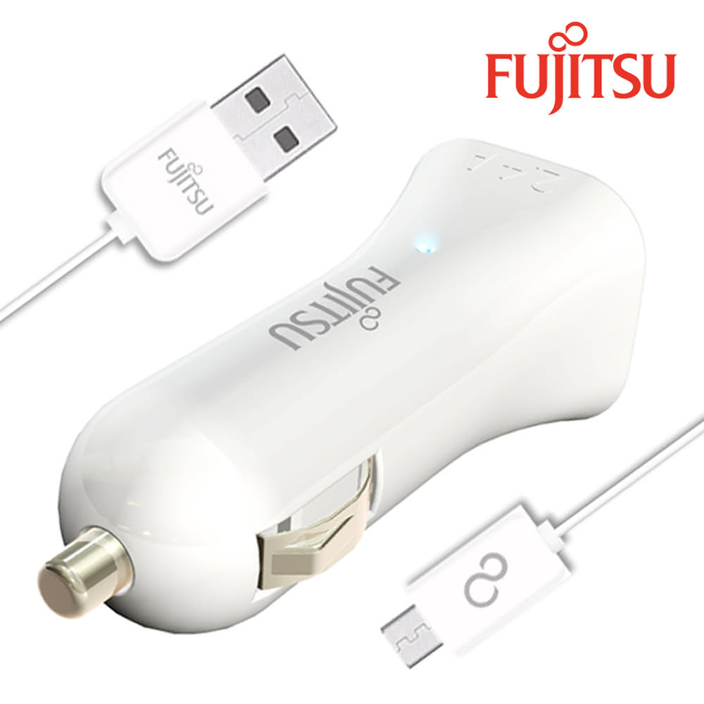 Fujitsu富士通 雙usb車用充電器 Uc 01白 Momo購物網