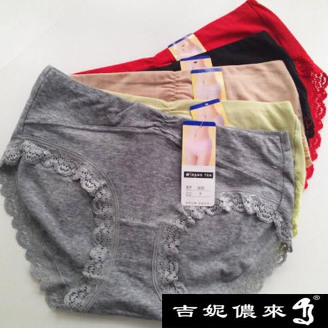 【吉妮儂來】6件組舒適低腰素面蕾絲三角棉褲(隨機取色)