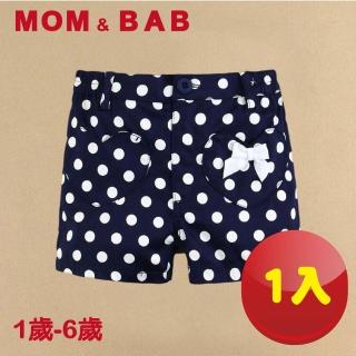 【MOM AND BAB】寶藍點點可愛淑女純棉短褲-單件組(12M-6T)