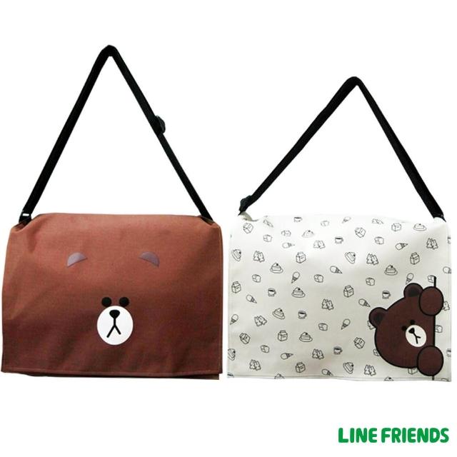 【LINE FRIENDS】MIT無辜熊大側背包(大-咖/米_5418)