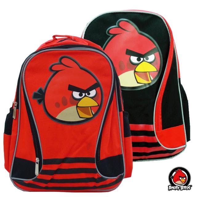 【Angry Birds憤怒鳥】造型條紋護脊書背包_A款(黑/紅_AB4893)網路狂銷