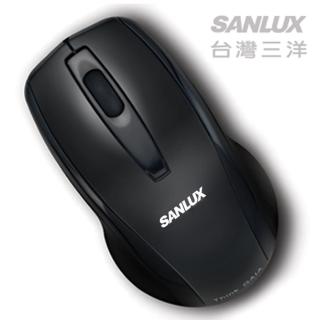 【台灣三洋SANLUX】人體工學USB有線光學鼠(黑)