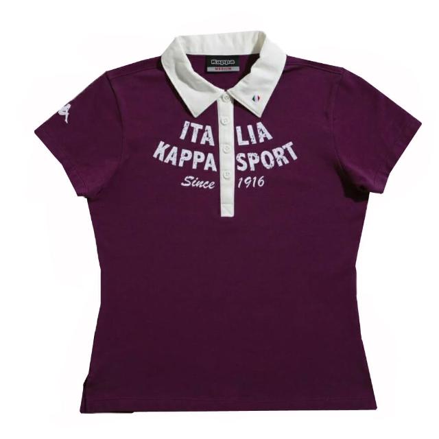 【KAPPA】KAPPA義大利舒適時尚女彈力棉彩色POLO衫(紫 白)網友最愛商品