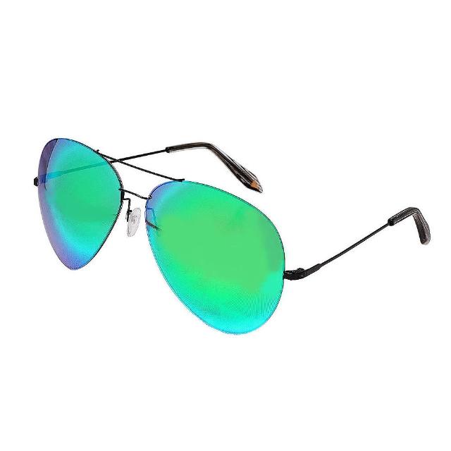 【VICTORIA BECKHAM】經典炫彩極輕量飛行員型細框太陽眼鏡(綠色VBS2-C06)
