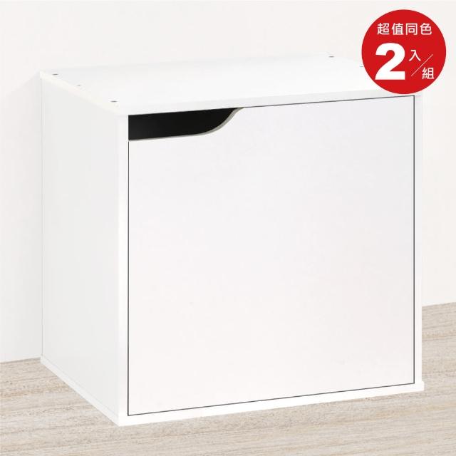 【HOPMA】單門二層櫃〈2入〉台灣製造 收納雙格櫃 儲藏空櫃 置物書櫃(白/藍預購-預計8/25出貨)