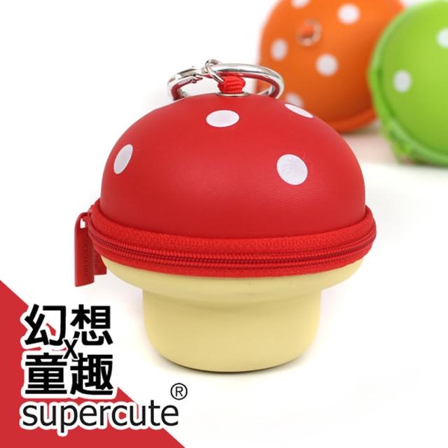 【supercute】蘑菇鑰匙零錢包/鑰匙包/奶嘴收納包/零錢包/耳機收納包(紅)推薦