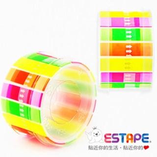 【ESTAPE】易撕貼-Memo抽取式膠帶_全彩螢光4色組合(2入組)