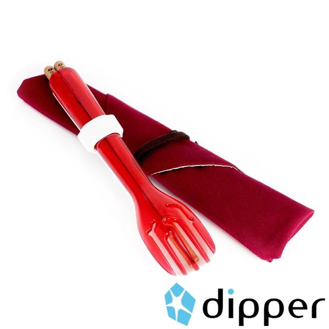 購買【dipper】3合1紫檀木環保餐具組(莓果紅叉/陶瓷湯匙)須知