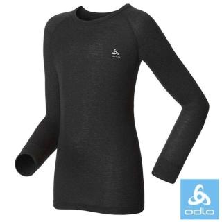 【瑞士 ODLO】effect 兒童.女圓領頂極機能型銀離子保暖內衣(黑.10459)