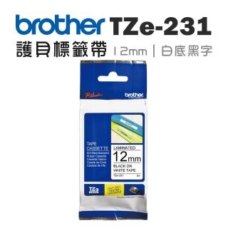 【Brother】TZe-231 護貝標籤帶 12mm 白底黑字(速達)