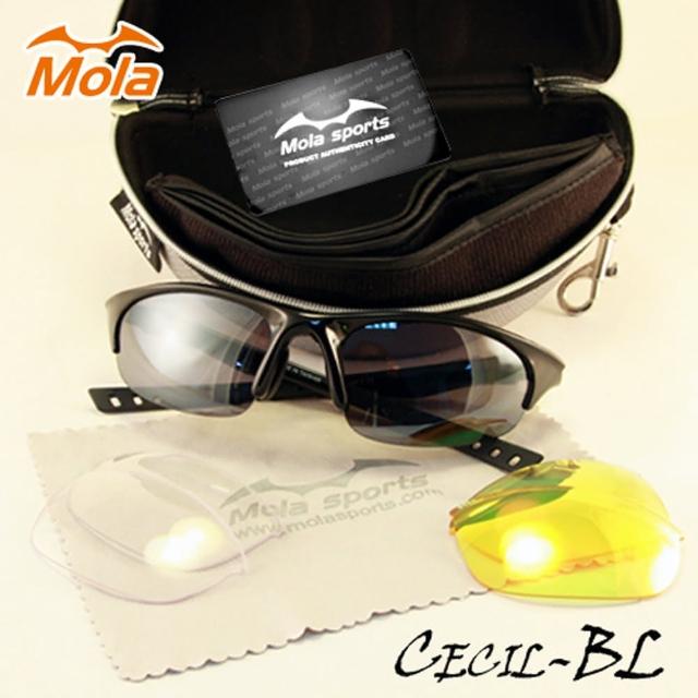 【MOLA 摩拉】摩拉運動太陽眼鏡- 自行車/高爾夫/跑步運動太陽(Cecil_bl)限量出清