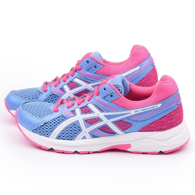 【Asics】女款 GEL-CONTEND 2 輕量慢跑鞋(T5F9N-4701-藍粉)超值商品