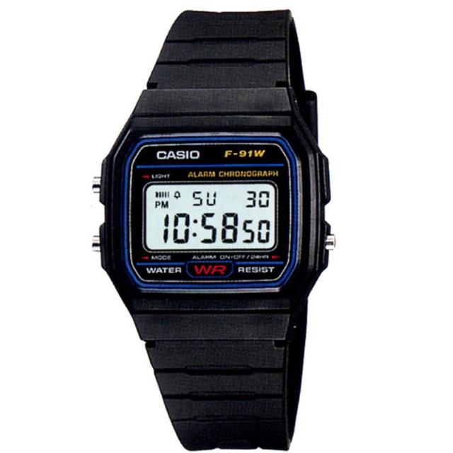 【CASIO】經典運動電子腕錶(F-91W-1A)秒殺搶購