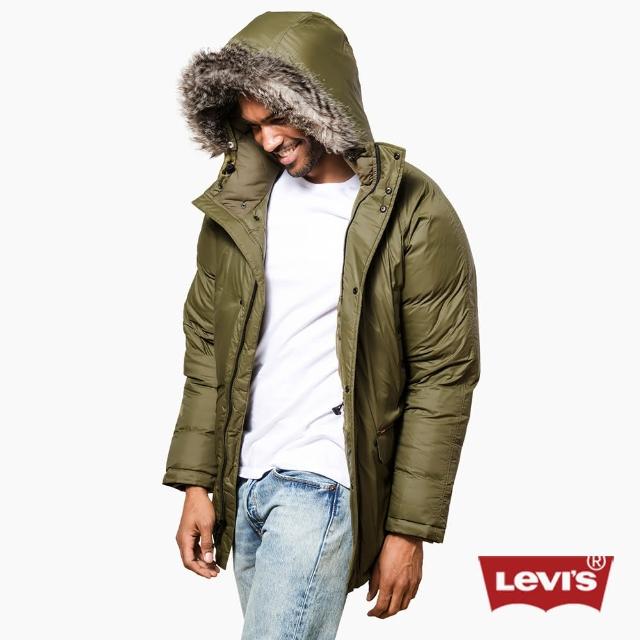 【Levis】男款橄欖綠連帽羽絨外套超值推薦