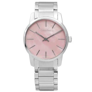【Calvin Klein】都會女伶不鏽鋼腕錶 粉色 31mm(K2G2314E)