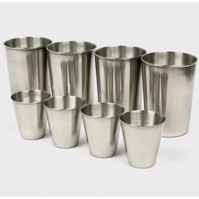 【迪伯特DIBOTE】攜帶式不鏽鋼杯 環保杯 8入組(小杯+大杯)比價