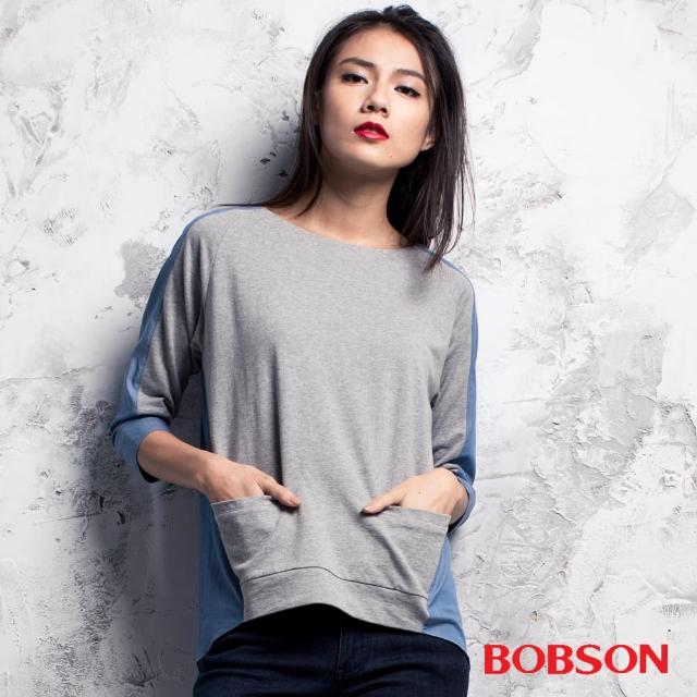 【BOBSON】女款異素材上衣(35083-82)