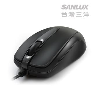 【台灣三洋SANLUX】三洋超手感USB有線光學鼠 SYMS-M17(鋼鐵黑)