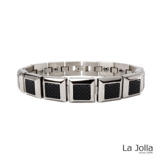 【La Jolla】雅痞風采 純鈦鍺手鍊(碳纖維-金屬鍺x9)