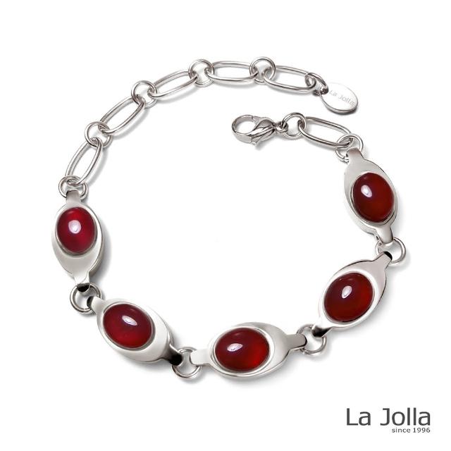 【La Jolla】泰姬瑪哈 純鈦鍺手鍊(火鶴紅玉髓)網友最愛商品