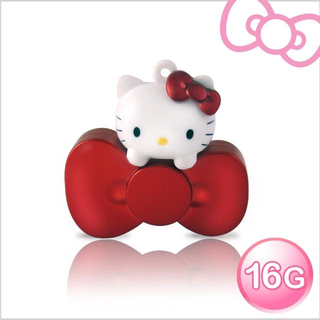 【Hello Kitty】16GB蝴蝶結系列造型隨身碟-速達(璀璨紅)