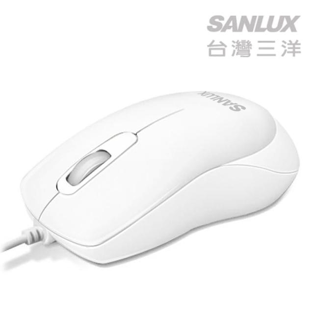【台灣三洋SANLUX】有線光學滑鼠(SYMS-M14 白)