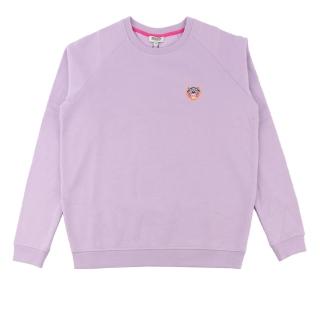 【KENZO】鋪棉小虎頭長袖上衣(粉紫色)