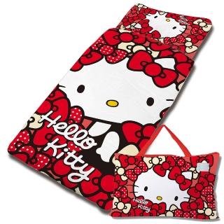 【享夢城堡】精梳棉鋪棉冬夏兩用4x5兒童睡袋(HELLO KITTY 我的RIBBON時尚-紅)