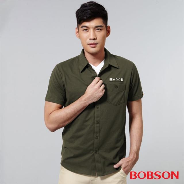 【BOBSON】男款襯衫式針織上衣(綠25006-41)產品介紹