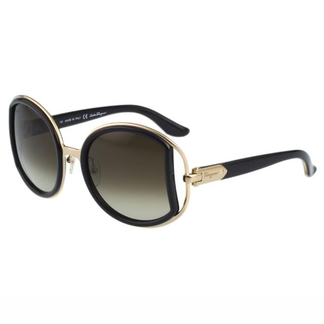 【Salvatore Ferragamo】- 時尚 太陽眼鏡(黑色)強檔特價