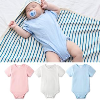 【baby童衣】寶寶包屁衣 短袖純棉素面圓領包屁衣 61118(共3色)
