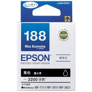 【EPSON】官方直營 NO.188 原廠黑色墨水匣(T188150_WF-3621)