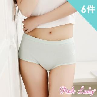 【PINK LADY】親膚棉質透氣 包臀中高腰內褲(6件組)