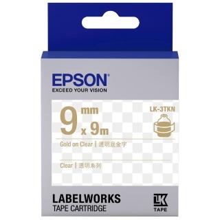【EPSON】標籤帶 透明底金字/9mm(LK-3TKN)