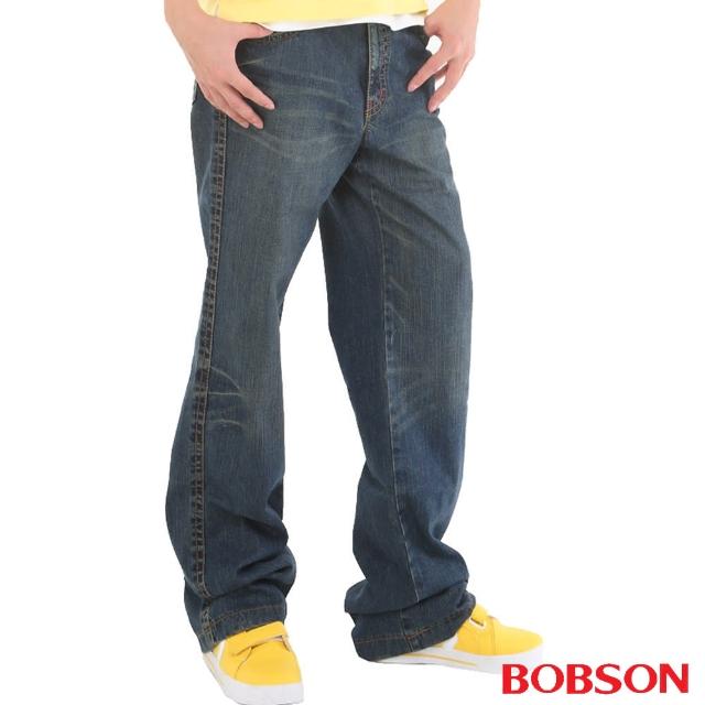 【BOBSON】男款貓鬚大直筒牛仔褲(1713-53)推薦文