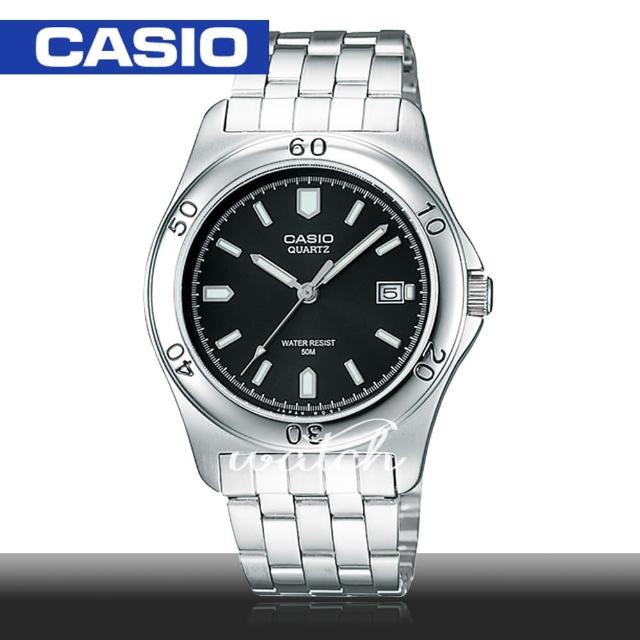 【CASIO 卡西歐】簡單時尚_不鏽鋼黑面男錶(MTP-1213A)最新