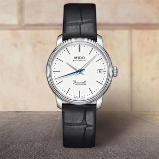 【MIDO】Baroncelli III Heritage 復刻機械腕錶-白x黑/32mm(M0272071601000)