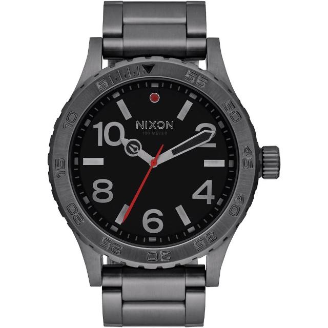 【NIXON】46 品牌潮流躍動運動腕錶-灰框黑(A916632)福利品出清