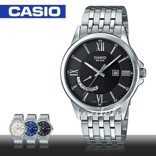 【CASIO 卡西歐】上班族首選_不鏽鋼指針型男錶(MTP-E125D)