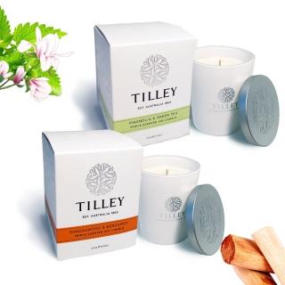 【Tilley百年特莉】香氛大豆蠟燭禮盒2件組(木蘭花&綠茶+檀香)