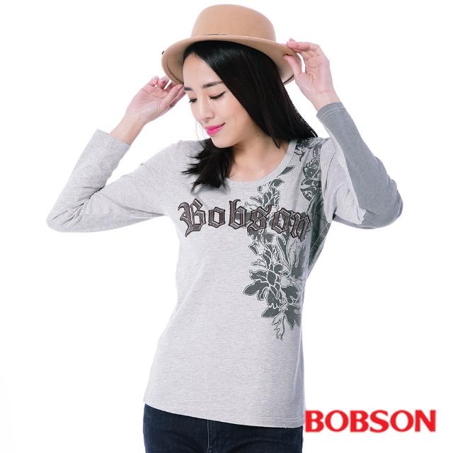 【BOBSON】女款貼布繡漸層印色上衣(灰35126-82)推薦