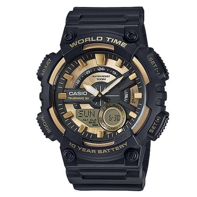 【CASIO】世界地圖設計造型概念雙顯錶(AEQ-110BW-9A)哪裡買便宜?