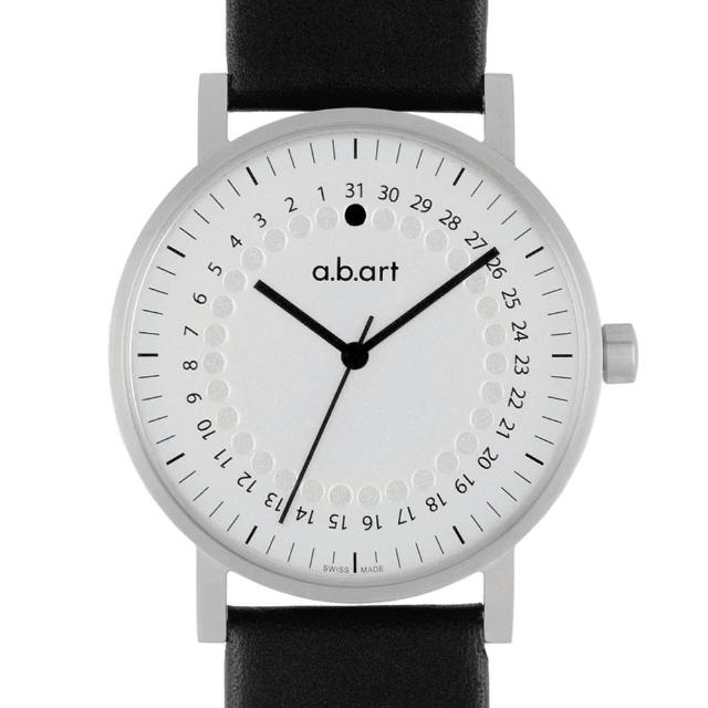 【a.b.art】O系列 經典日期圓盤跳點腕錶-銀白/40.5mm(abart-O101)